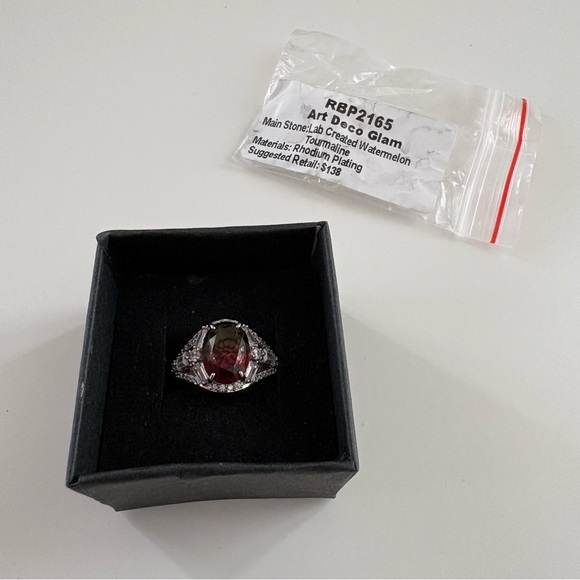 Bomb Party Art Deco Glam Ring RBP2165 Watermelon
Tourmaline Rhodium Plating - Picture 5 of 7